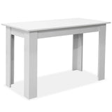 Dining Table and Benches 3 Pieces Engineered Wood White - Side View