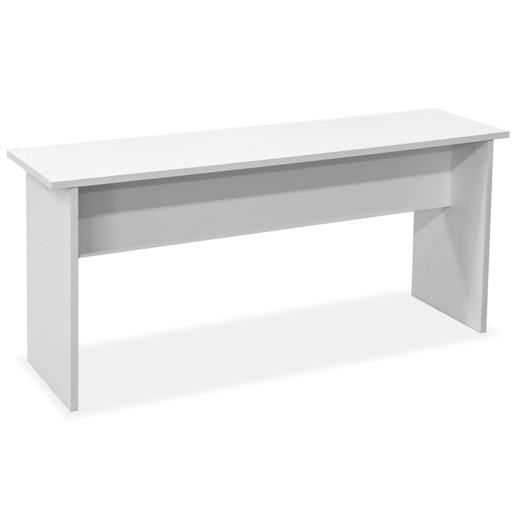 Dining Table and Benches 3 Pieces Engineered Wood White