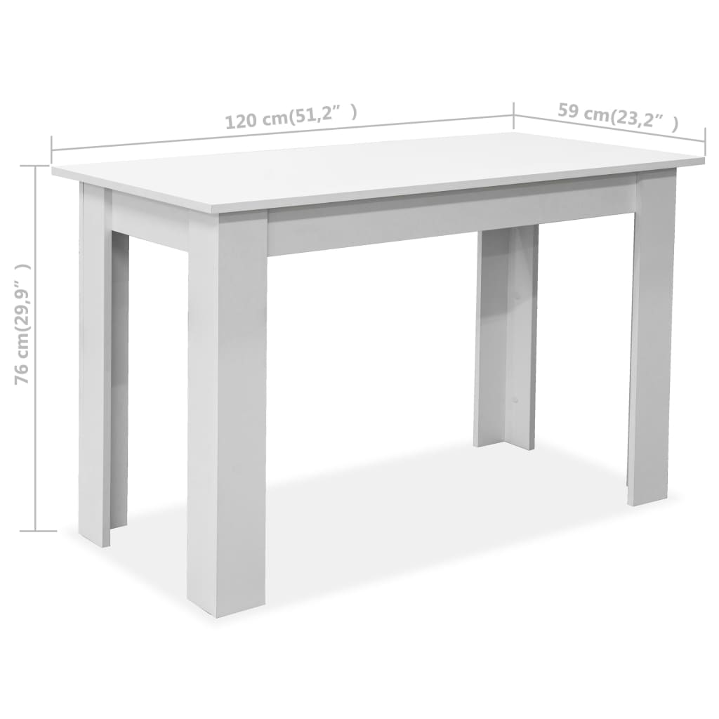 Dining Table and Benches 3 Pieces Engineered Wood White