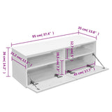 TV Cabinet Engineered Wood 95x35x36 cm White - 45-Degree Angle