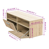 TV Cabinet Engineered Wood 95x35x36 cm Oak - 45-Degree Angle