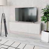 TV Cabinet Engineered Wood 120x40x34 cm High Gloss White
