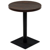Bistro Table MDF and Steel Round 60x75 cm Dark Ash - Front View