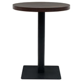 Bistro Table MDF and Steel Round 60x75 cm Dark Ash