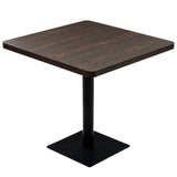 Bistro Table MDF and Steel Square 80x80x75 cm Dark Ash - Front View