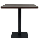 Bistro Table MDF and Steel Square 80x80x75 cm Dark Ash - Side View