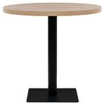 Bistro Table MDF and Steel Round 80x75 cm Oak Colour