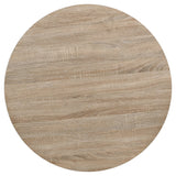 Bistro Table MDF and Steel Round 80x75 cm Oak Colour - Top-Down View