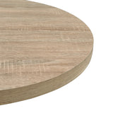 Bistro Table MDF and Steel Round 80x75 cm Oak Colour - 45-Degree Angle