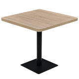 Bistro Table MDF and Steel Square 80x80x75 cm Oak Colour