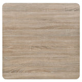Bistro Table MDF and Steel Square 80x80x75 cm Oak Colour