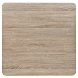 Bistro Table MDF and Steel Square 80x80x75 cm Oak Colour - Top-Down View