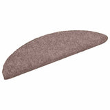 Stair Mats Self-adhesive 15 pcs 56x17x3 cm Light Brown Half Round - Side View