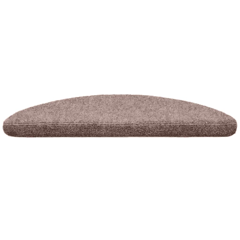 Stair Mats Self-adhesive 15 pcs 56x17x3 cm Light Brown Half Round