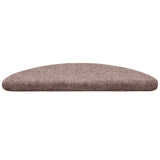 Stair Mats Self-adhesive 15 pcs 56x17x3 cm Light Brown Half Round - Top-Down View