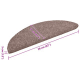 Stair Mats Self-adhesive 15 pcs 56x17x3 cm Light Brown Half Round