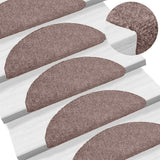 Stair Mats Self-adhesive 15 pcs 56x17x3 cm Light Brown Half Round