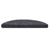 Stair Mats Self-adhesive 15 pcs 56x17x3 cm Dark Grey Half Round - Top-Down View