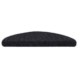 Stair Mats Self-adhesive 15 pcs 56x17x3 cm Black Half Round