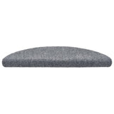 Stair Mats Self-adhesive 15 pcs 56x17x3 cm Light Grey Half Round
