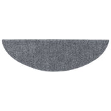 Stair Mats Self-adhesive 15 pcs 56x17x3 cm Light Grey Half Round - 45-Degree Angle