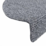 Stair Mats Self-adhesive 15 pcs 56x17x3 cm Light Grey Half Round - Rear View