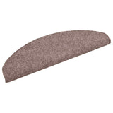 Stair Mats Self-adhesive 15 pcs 65x21x4 cm Light Brown Half Round Large