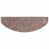 Stair Mats Self-adhesive 15 pcs 65x21x4 cm Light Brown Half Round Large - 45-Degree Angle