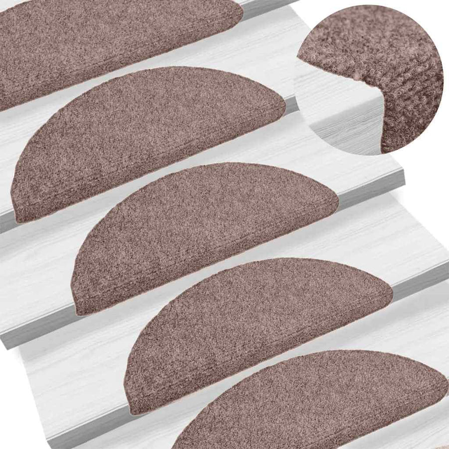 Stair Mats Self-adhesive 15 pcs 65x21x4 cm Light Brown