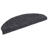 Stair Mats Self-adhesive 15 pcs 65x21x4 cm Dark Grey Half Round Large