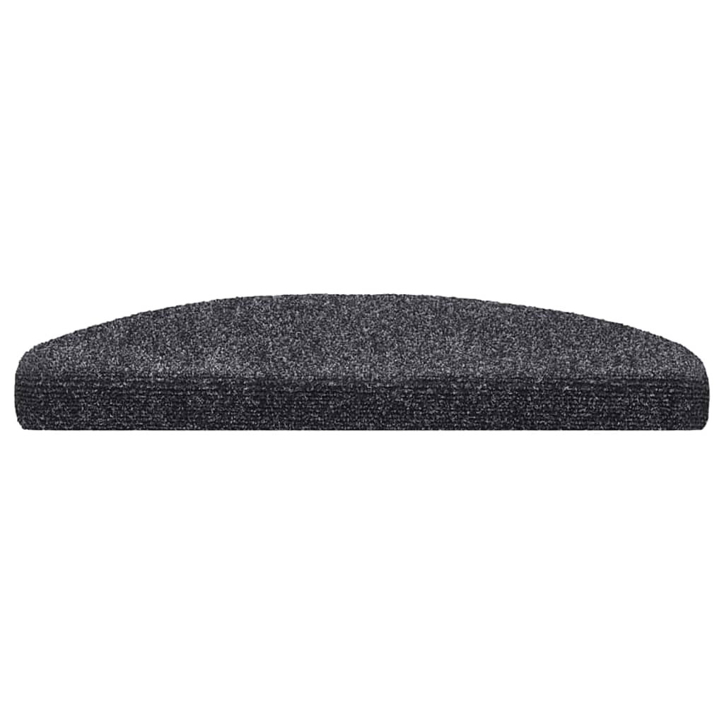 Stair Mats Self-adhesive 15 pcs 65x21x4 cm Dark Grey Half Round Large