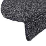 Stair Mats Self-adhesive 15 pcs 65x21x4 cm Dark Grey Half Round Large