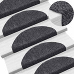Stair Mats Self-adhesive 15 pcs 65x21x4 cm Dark Grey