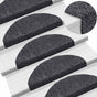 Stair Mats Self-adhesive 15 pcs 65x21x4 cm Dark Grey