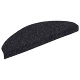 Stair Mats Self-adhesive 15 pcs 65x21x4 cm Black Half Round Large