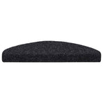 Stair Mats Self-adhesive 15 pcs 65x21x4 cm Black Half Round