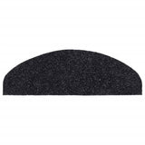 Stair Mats Self-adhesive 15 pcs 65x21x4 cm Black Half Round Large