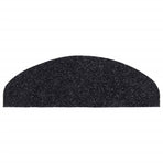 Stair Mats Self-adhesive 15 pcs 65x21x4 cm Black Half Round