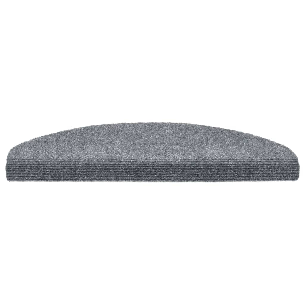 Stair Mats Self-adhesive 15 pcs 65x21x4 cm Light Grey Half Round Large