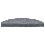 Stair Mats Self-adhesive 15 pcs 65x21x4 cm Light Grey Half Round Large - Top-Down View