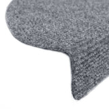 Stair Mats Self-adhesive 15 pcs 65x21x4 cm Light Grey Half Round Large - Rear View