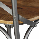 Dining Chairs 4 pcs Solid Mango Wood and Steel Cross Back - Extra Image