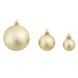 100 Piece Christmas Ball Set 3/4/6 cm Gold - Rear View