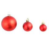 100 Piece Christmas Ball Set 3/4/6 cm Red - Top-Down View