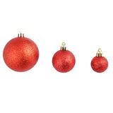 100 Piece Christmas Ball Set 3/4/6 cm Red - Low Angle