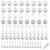 100 Piece Christmas Ball Set 3/4/6 cm Silver - Front View