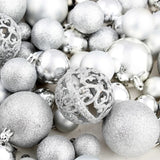 100 Piece Christmas Ball Set 3/4/6 cm Silver - Extra Image
