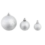 100 Piece Christmas Ball Set 3/4/6 cm Silver - Top-Down View