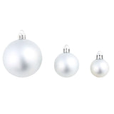 100 Piece Christmas Ball Set 3/4/6 cm Silver - Low Angle