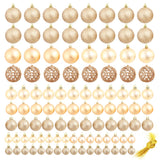 100 Piece Christmas Ball Set 3/4/6 cm Rose/Gold - Front View